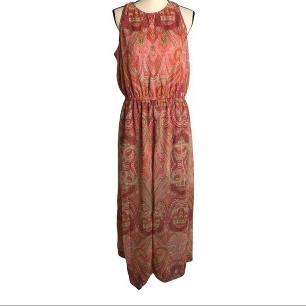 New York & Company Maxi Paisley Print Romper Size XL